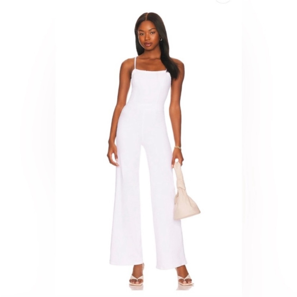 Good American White Wide-Leg Jumpsuit